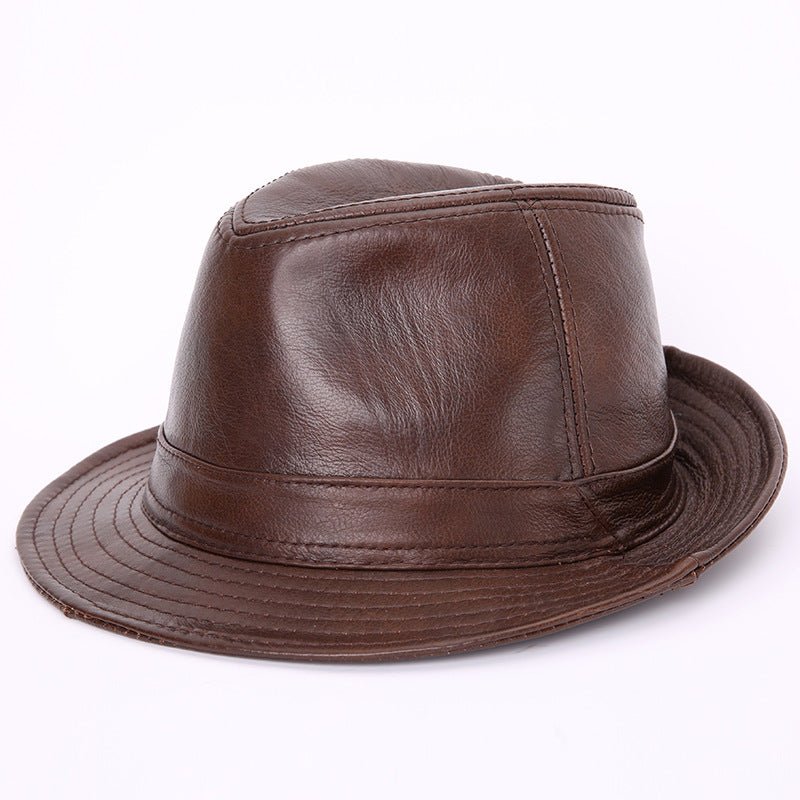 Sterling Leather Tycoon Jazz Hat™ Classic Leather Fedora Band Det