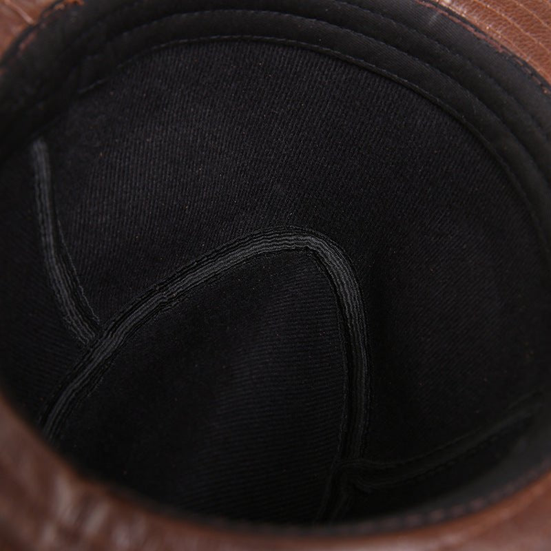 Sterling Leather Tycoon Jazz Hat™ Classic Leather Fedora Band Det