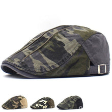 Sterling™ Camouflage Cotton Flat Cap Washed Camo Buckle Strap