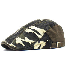 Sterling™ Camouflage Cotton Flat Cap Washed Camo Buckle Strap