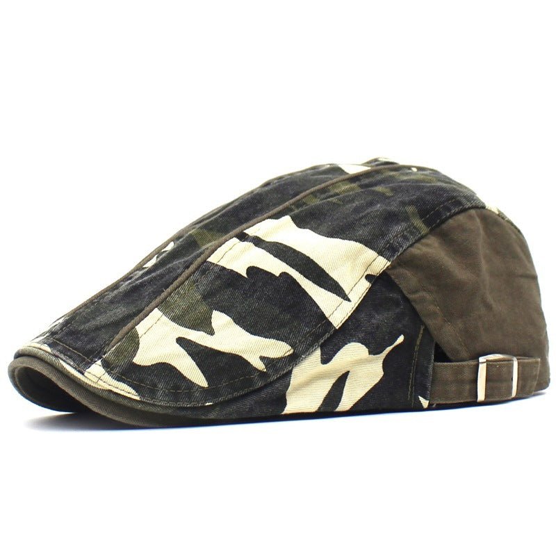 Sterling™ Camouflage Cotton Flat Cap Washed Camo Buckle Strap