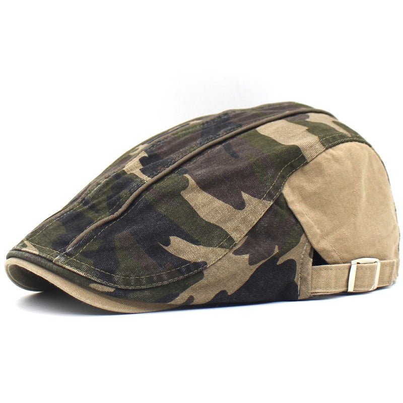 Sterling™ Camouflage Cotton Flat Cap Washed Camo Buckle Strap