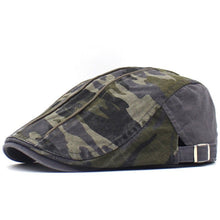 Sterling™ Camouflage Cotton Flat Cap Washed Camo Buckle Strap