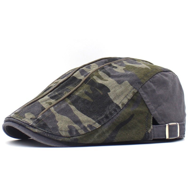 Sterling™ Camouflage Cotton Flat Cap Washed Camo Buckle Strap