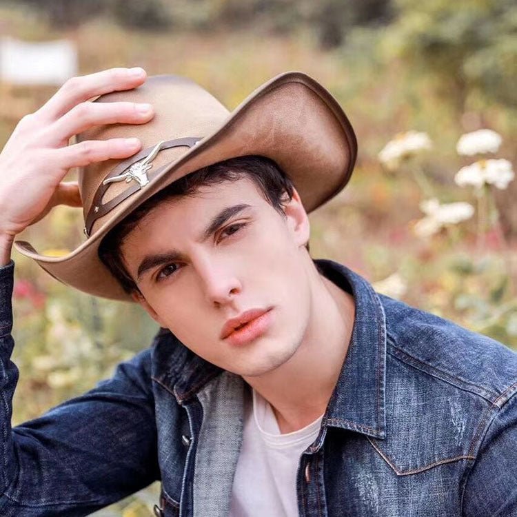 Sterling Mongolian Hat Cowboy Hat™ Wide Brim Faux Leather