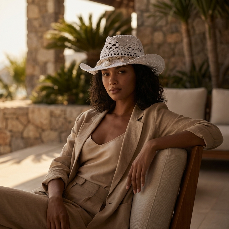 Sterling Ocean Drift™ Straw Cowboy Hat Shell Band