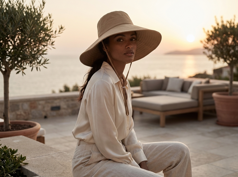 Sterling Solstice Luxe™ Wide Brim Canvas Hat Adjustable Chin Cord