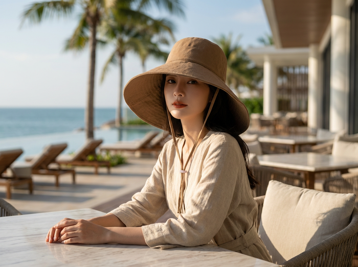 Sterling Solstice Luxe™ Wide Brim Canvas Hat Adjustable Chin Cord