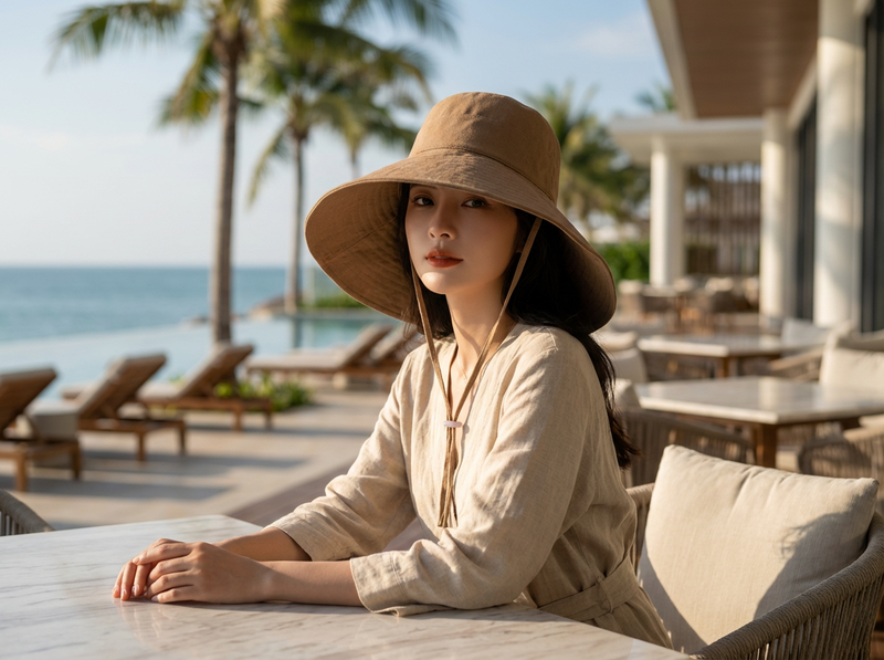 Sterling Solstice Luxe™ Wide Brim Canvas Hat Adjustable Chin Cord