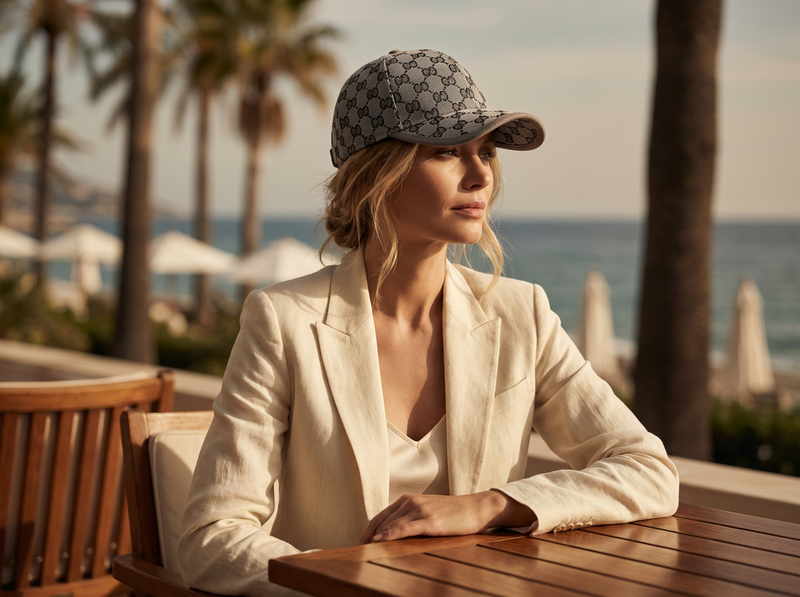 Sterling Noir Grid™ Signature Cap Curved Fabric Pattern Weave