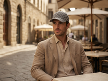 Sterling Noir Grid™ Signature Cap Curved Fabric Pattern Weave