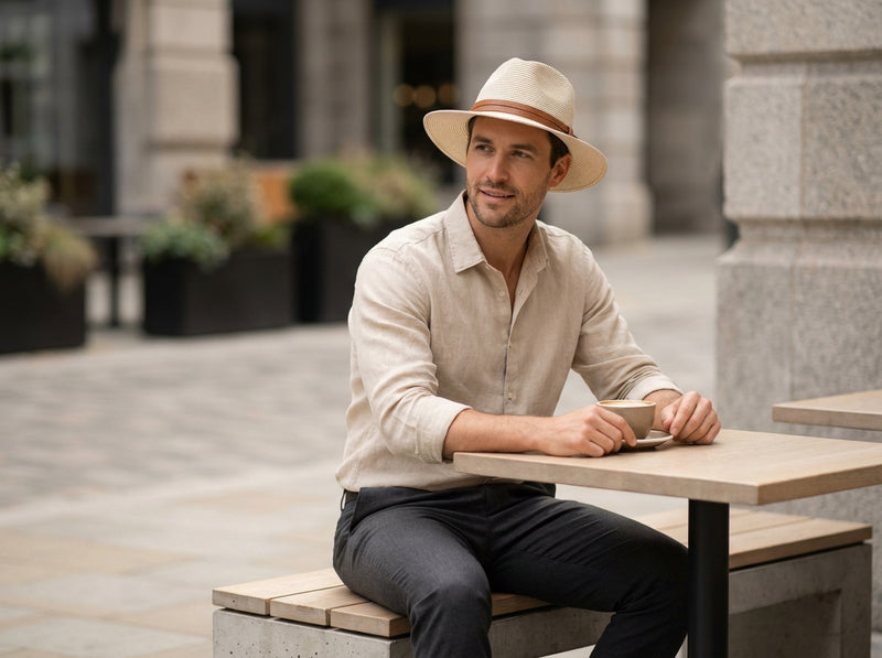 Sterling Riviera™ Straw Fedora Leather Band