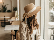 Sterling Riviera Bow™ Straw Sun Hat Frayed Edge Edition