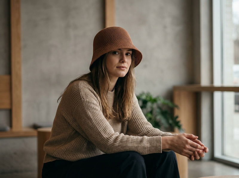 Sterling Terra Mode™ Knit Bucket Hat Hollow Cotton Soft Form