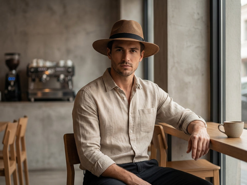 Sterling Monaco Classic™ Straw Fedora Espresso Band
