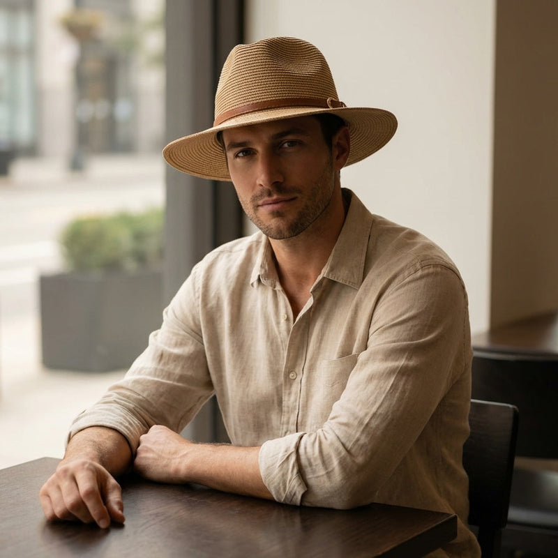 Sterling Ivory Coast™ Straw Fedora Buckle Band