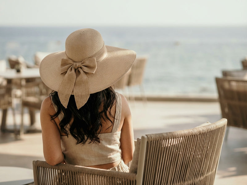 Sterling Riviera Belle™ Wide Brim Straw Sun Hat Bow Accent Edition
