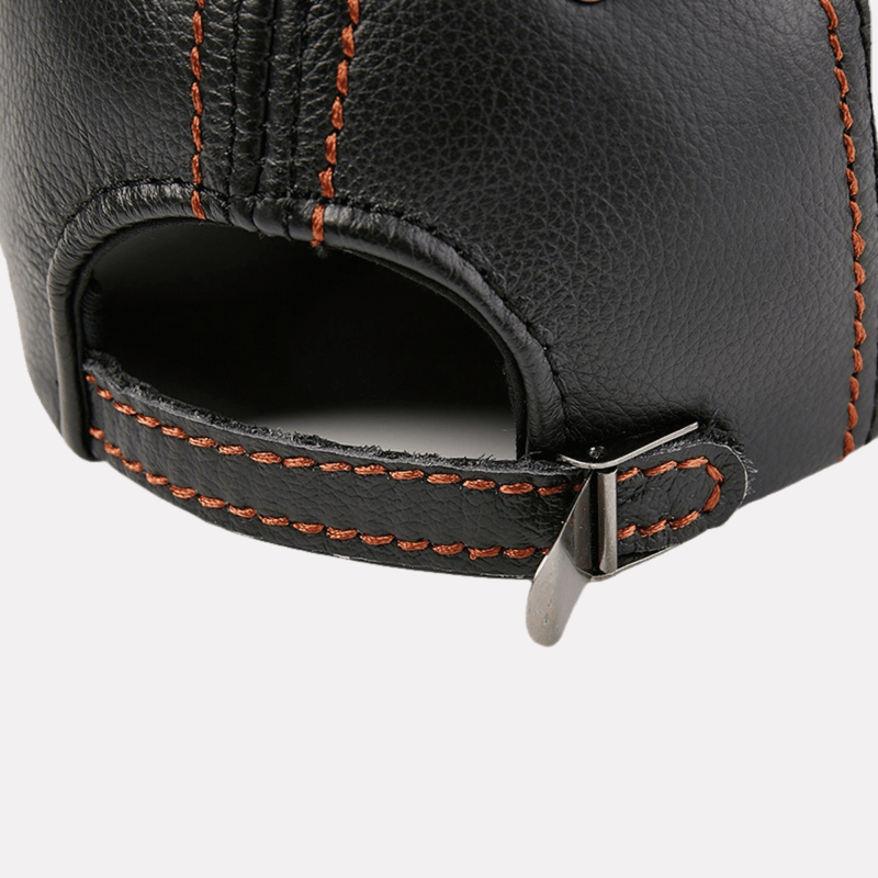 Sterling Otis Leather Cap™ With Adjustable Fit And Contrast Stitching