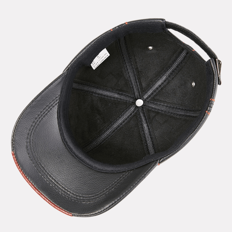 Sterling Otis Leather Cap™ With Adjustable Fit And Contrast Stitching