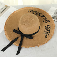 Sterling BiggieHat™ Wide Brim Straw Sun Hat Ribbon Detail