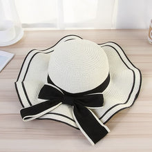 Sterling BowieHat™ Wide Brim Straw Sun Hat Ribbon Detail