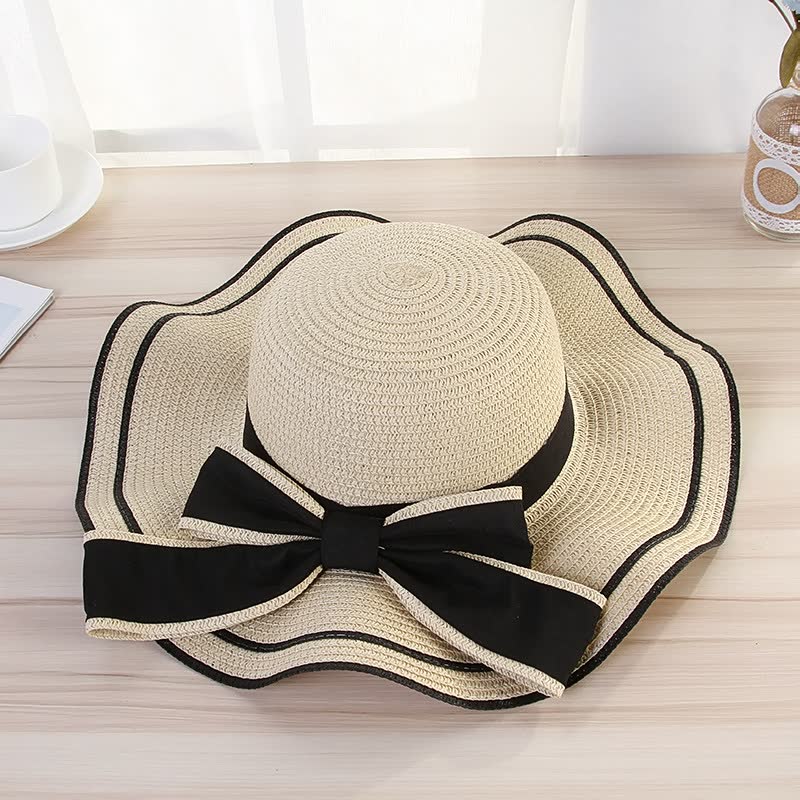 Sterling BowieHat™ Wide Brim Straw Sun Hat Ribbon Detail