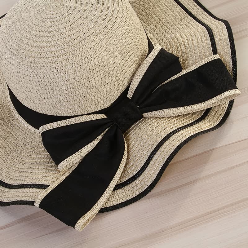 Sterling BowieHat™ Wide Brim Straw Sun Hat Ribbon Detail