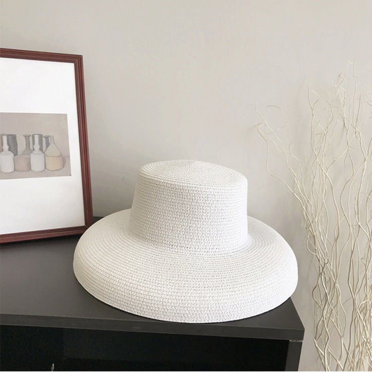 Sterling Retro Straw Hat™ Wide Brim Paper Straw Round Crown