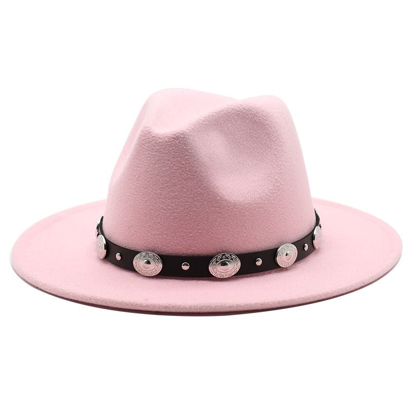 Sterling Retro Top™ Hat With Metal Belt Jazz Hat Fedoras Hat