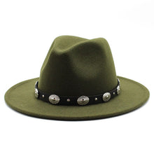 Sterling Retro Top™ Hat With Metal Belt Jazz Hat Fedoras Hat