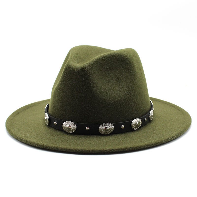 Sterling Retro Top™ Hat With Metal Belt Jazz Hat Fedoras Hat