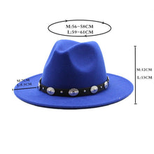 Sterling Retro Top™ Hat With Metal Belt Jazz Hat Fedoras Hat