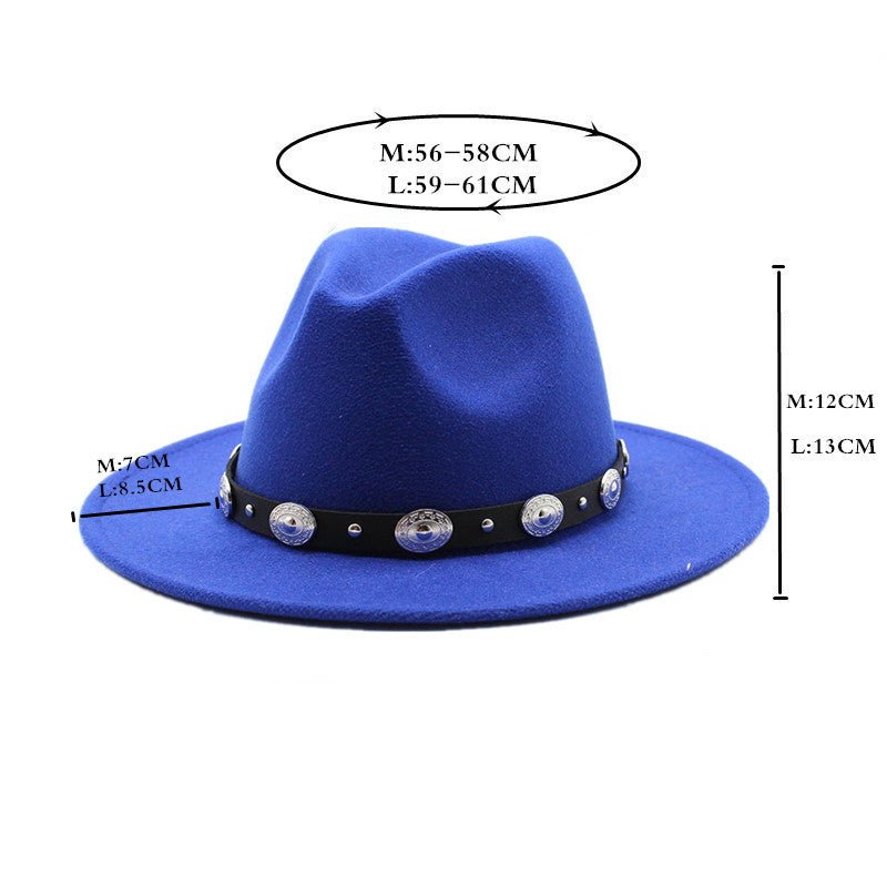 Sterling Retro Top™ Hat With Metal Belt Jazz Hat Fedoras Hat