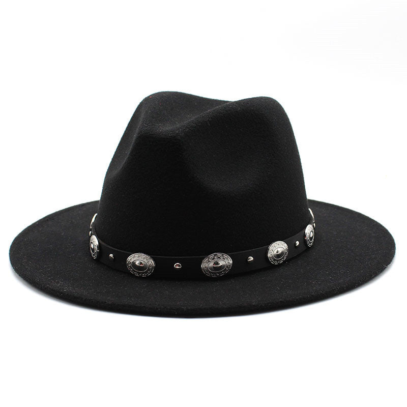Sterling Retro Top™ Hat With Metal Belt Jazz Hat Fedoras Hat