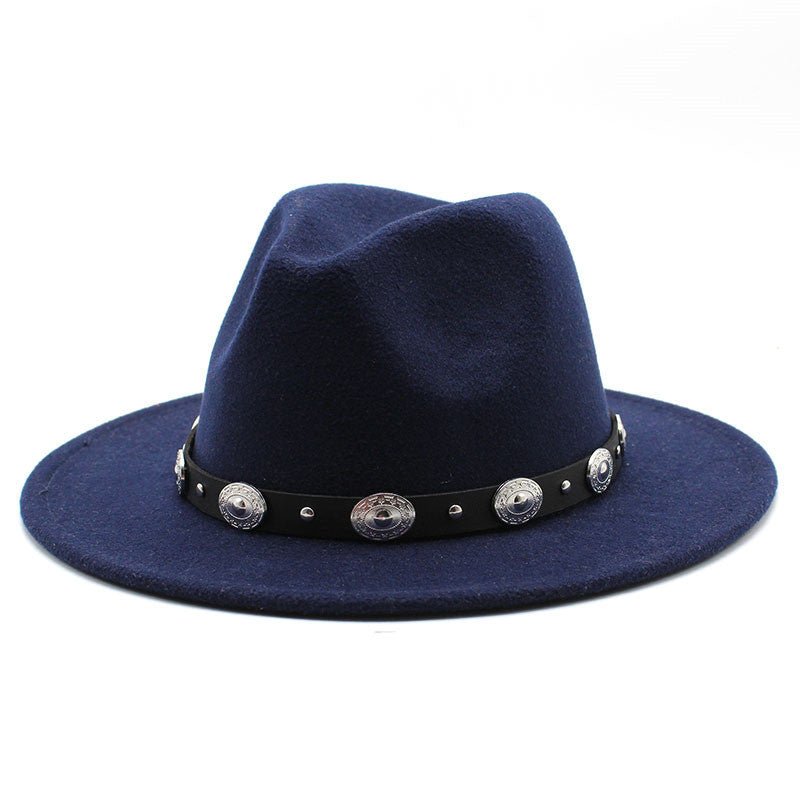 Sterling Retro Top™ Hat With Metal Belt Jazz Hat Fedoras Hat