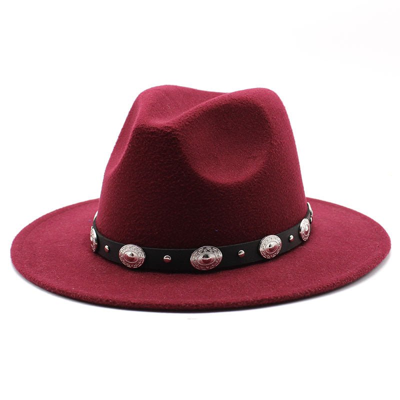Sterling Retro Top™ Hat With Metal Belt Jazz Hat Fedoras Hat