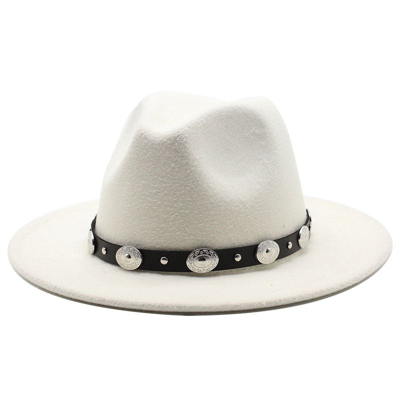 Sterling Retro Top™ Hat With Metal Belt Jazz Hat Fedoras Hat