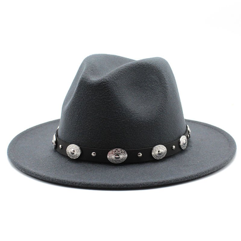 Sterling Retro Top™ Hat With Metal Belt Jazz Hat Fedoras Hat