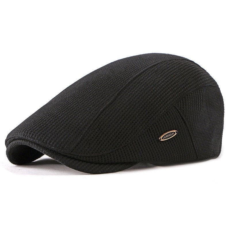 Sterling Houndstooth™ Cheesecutter Flat Wool Cap Curved Brim