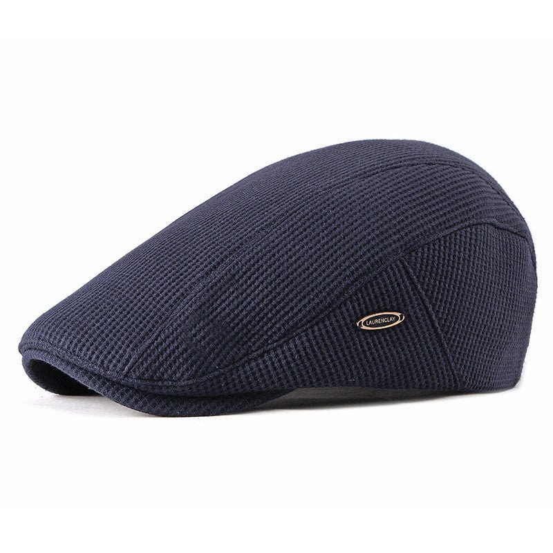 Sterling Houndstooth™ Cheesecutter Flat Wool Cap Curved Brim