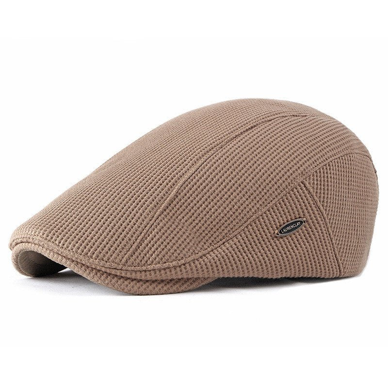 Sterling Houndstooth™ Cheesecutter Flat Wool Cap Curved Brim