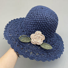 Sterling Elegant Crochet™ Straw Hat with Ruffle Detail Wide Brim