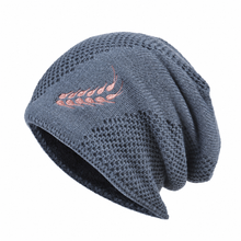 Sterling wheat-detail knit winter hat in grey; hat only