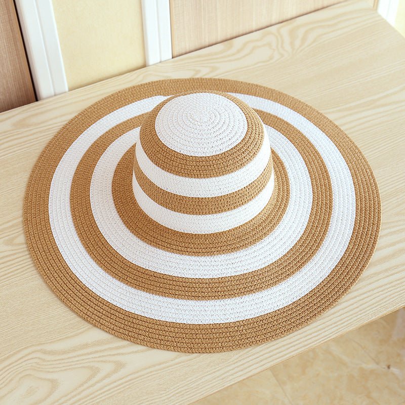 Sterling Striped Straw™ Beach Hat Sun Visor Summer Essential Wide Brim