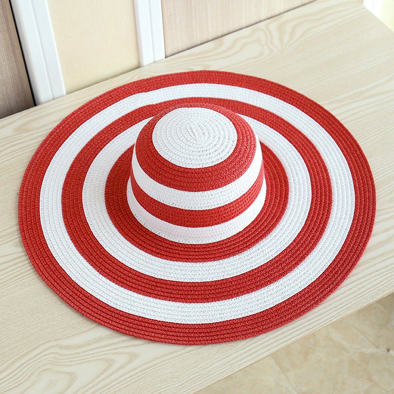 Sterling Striped Straw™ Beach Hat Sun Visor Summer Essential Wide Brim