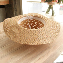 Sterling Lace Bow™ Wide Brim Straw Hat Ribbon Detail