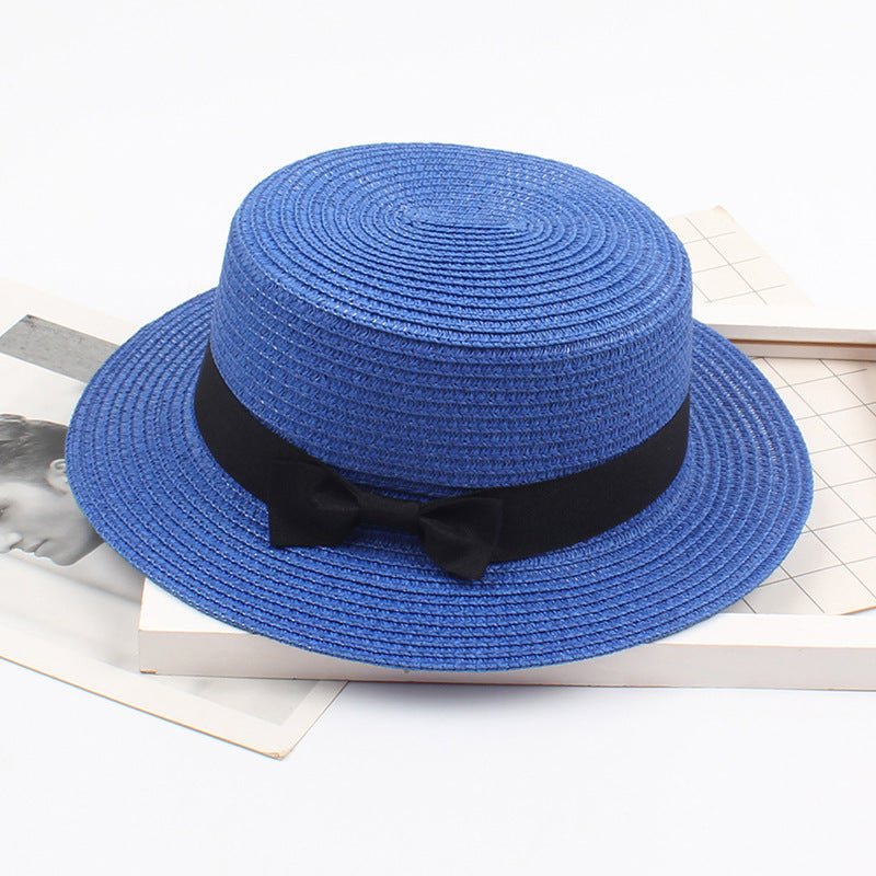 Sterling Korean Style™ Straw Bow Hat Elegant Wide Brim Summer Sun Hat
