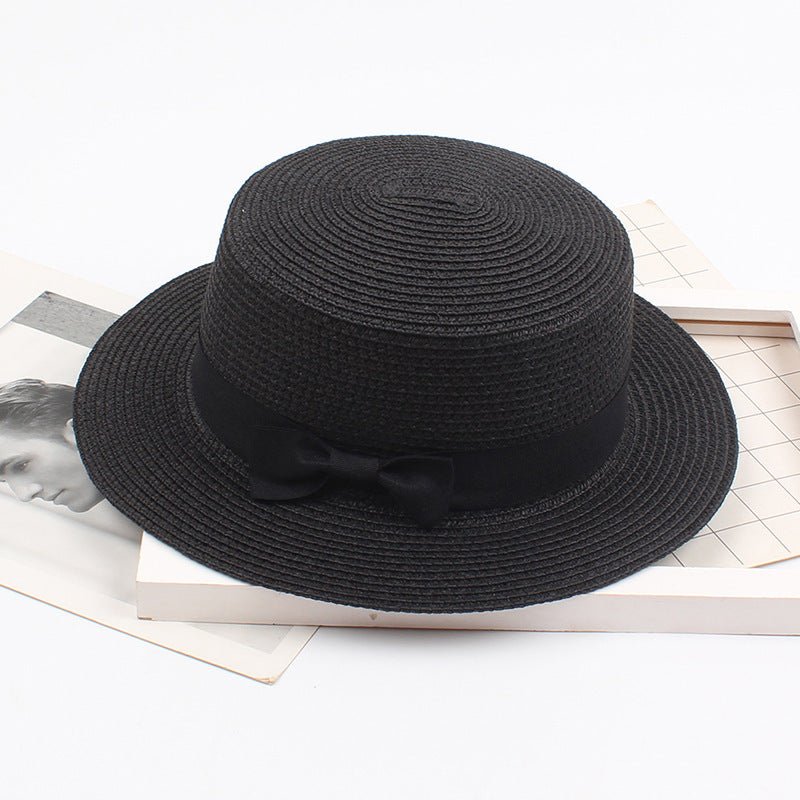 Sterling Korean Style™ Straw Bow Hat Elegant Wide Brim Summer Sun Hat