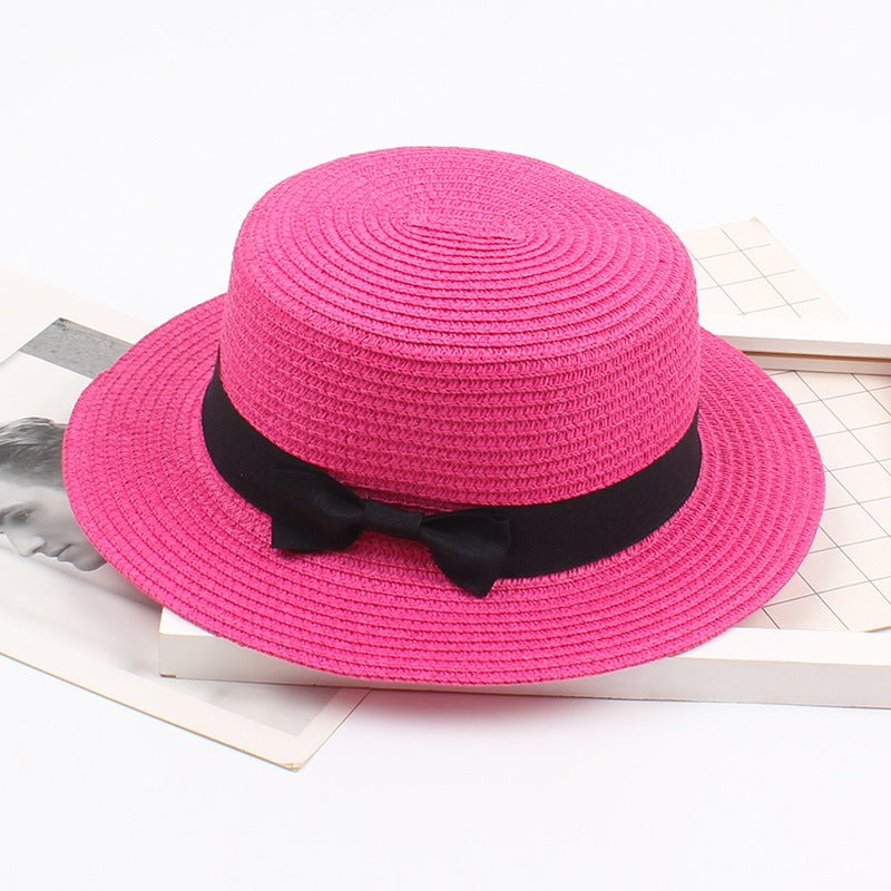 Sterling Korean Style™ Straw Bow Hat Elegant Wide Brim Summer Sun Hat