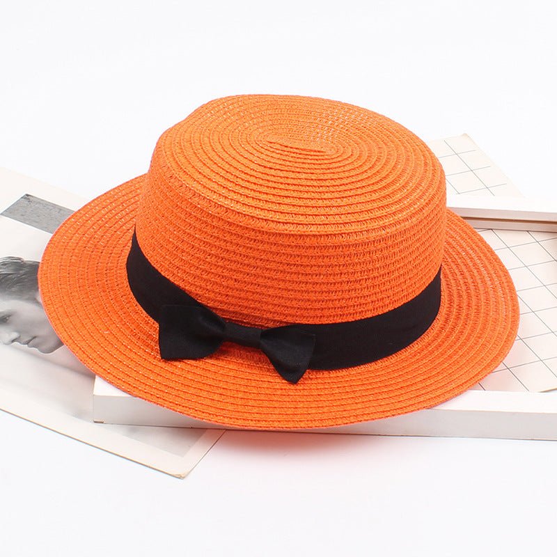 Sterling Korean Style™ Straw Bow Hat Elegant Wide Brim Summer Sun Hat